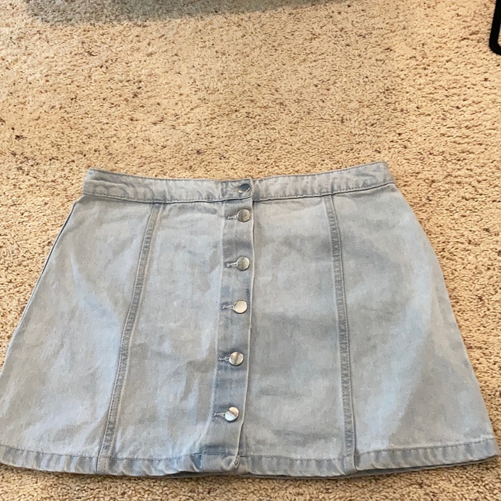 Denim Button Down Skirt- Size 12